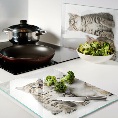 Glass cutting board A flock of kittens