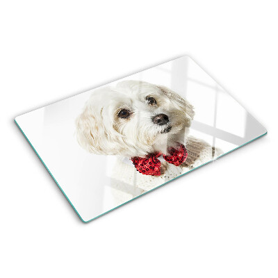 Chopping board A dog in a sweater with a bow