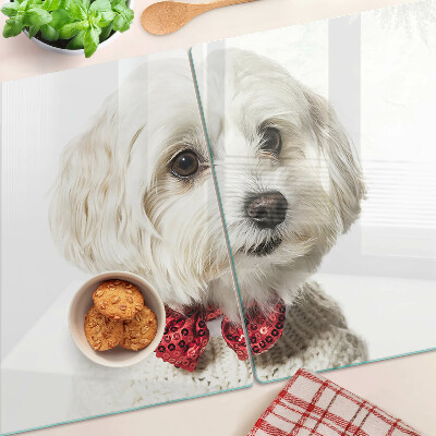 Chopping board A dog in a sweater with a bow