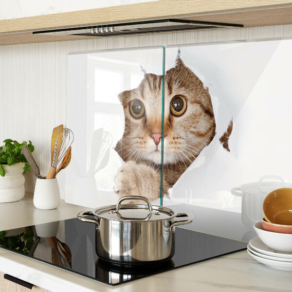 Chopping board A cat coming out of a hole