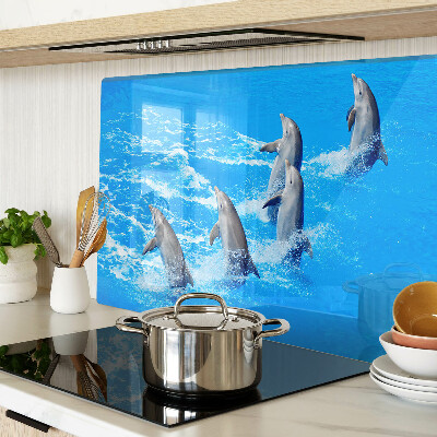 Glass chopping board Dolphins jumping over waves