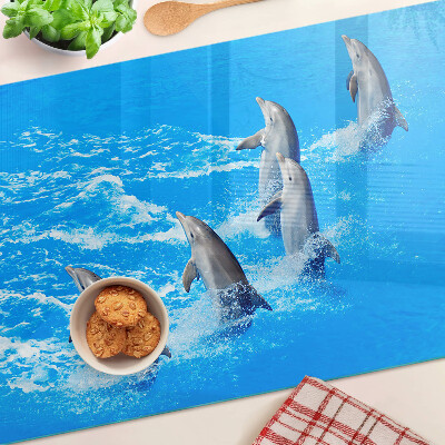 Glass chopping board Dolphins jumping over waves