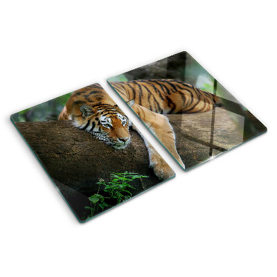 Chopping board Tiger on a tree trunk