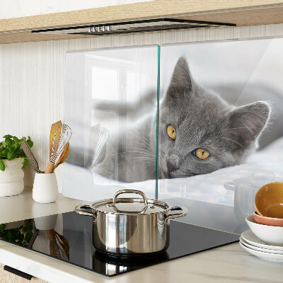 Cutting board A cat with yellow eyes