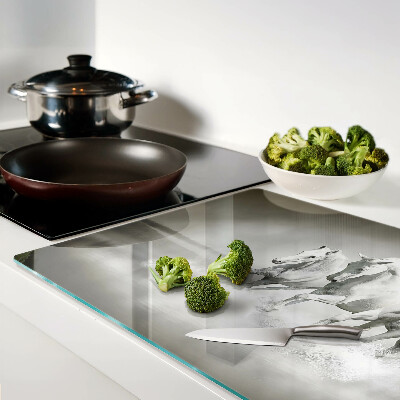 Glass chopping board Horses in the water