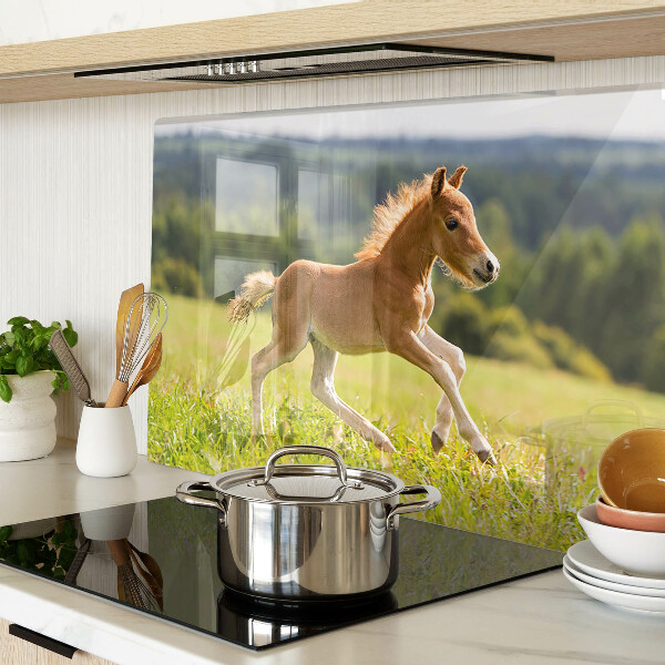 Glass cutting board Foal in the meadow