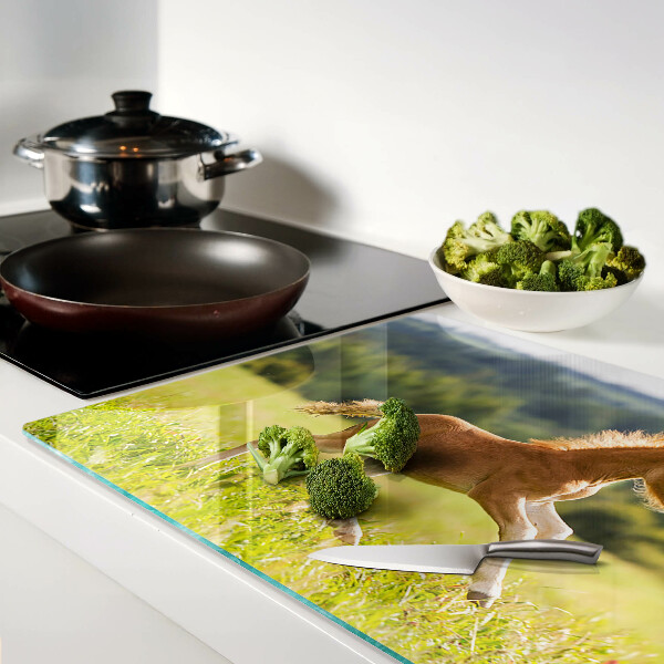 Glass cutting board Foal in the meadow