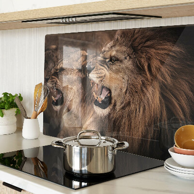 Glass chopping board Roaring lions
