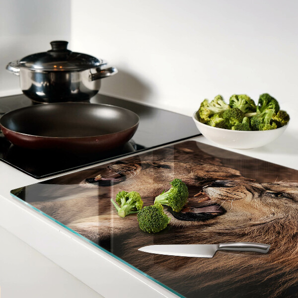 Glass chopping board Roaring lions