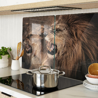 Glass chopping board Roaring lions