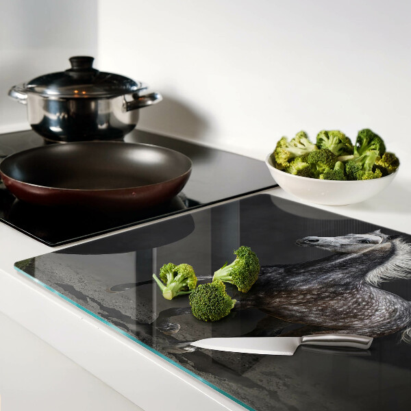 Glass cutting board A spotted horse on the run