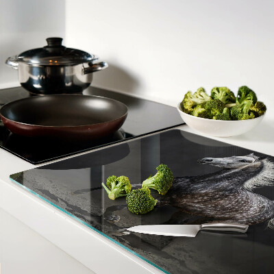 Glass cutting board A spotted horse on the run