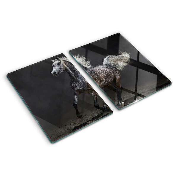 Glass cutting board A spotted horse on the run