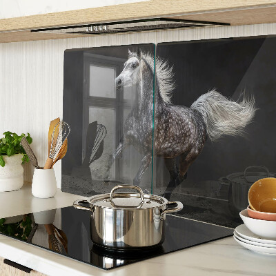 Glass cutting board A spotted horse on the run
