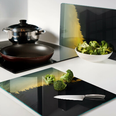 Glass kitchen board Deer against the setting sun