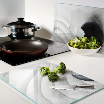 Glass chopping board Butterfly motif on stone