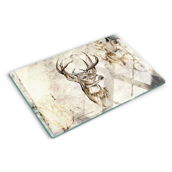 Glass cutting board Deer with antlers