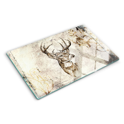 Glass cutting board Deer with antlers