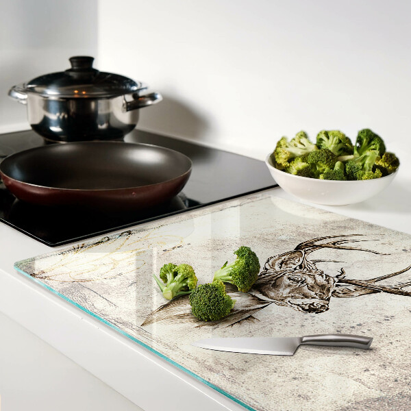 Glass cutting board Deer with antlers