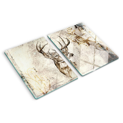 Glass cutting board Deer with antlers