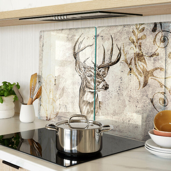 Glass cutting board Deer with antlers