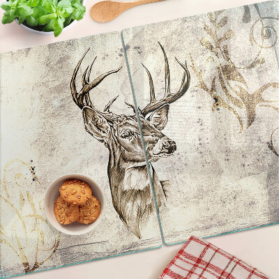 Glass cutting board Deer with antlers