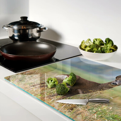 Chopping board Roe deer in its natural habitat