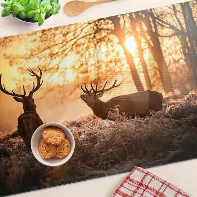 Cutting board Deer in the forest at sunset
