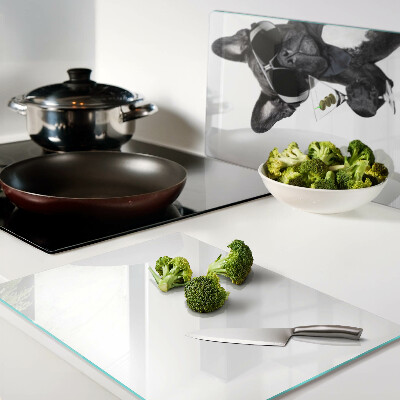 Glass kitchen board Dog wearing sunglasses