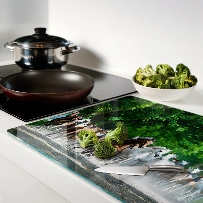Chopping board glass Galloping horses in nature