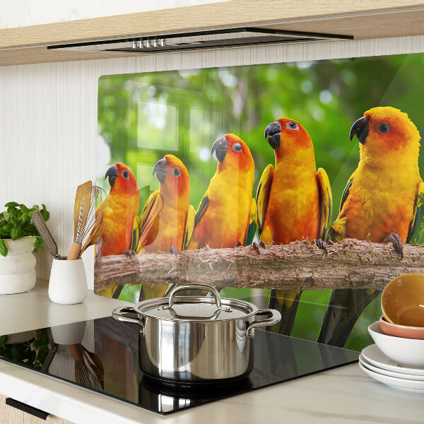 Cutting board Parrots on a branch