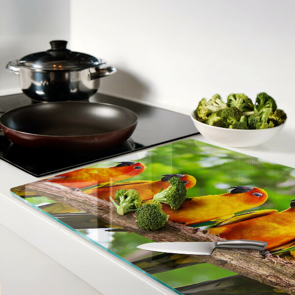 Cutting board Parrots on a branch