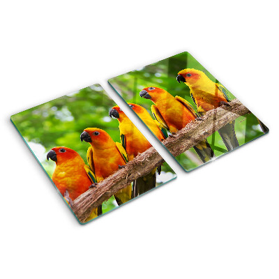 Cutting board Parrots on a branch