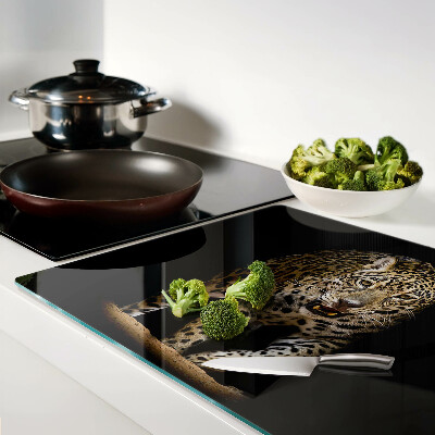 Chopping board glass Leopard on the move