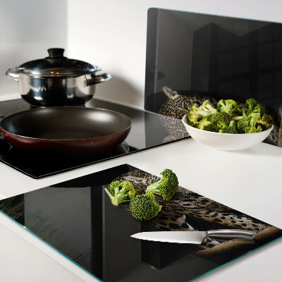 Chopping board glass Leopard on the move