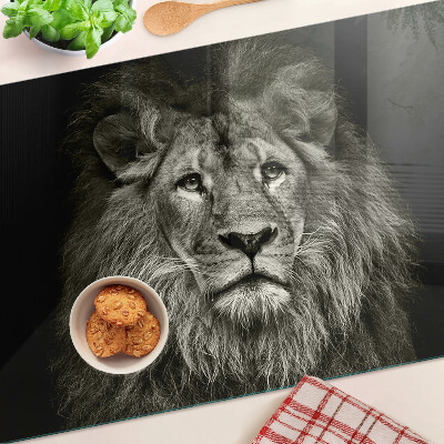 Cutting board Lion in black and white