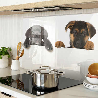 Cutting board Two dogs looking around