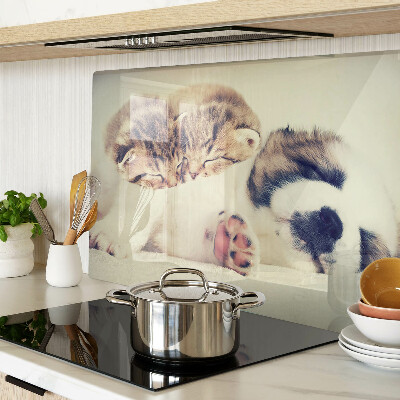 Chopping board Cats and a dog sleeping together