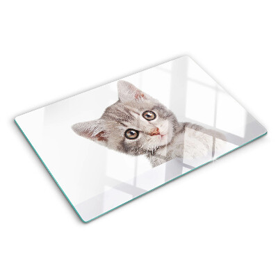 Glass chopping board Kitten with big eyes