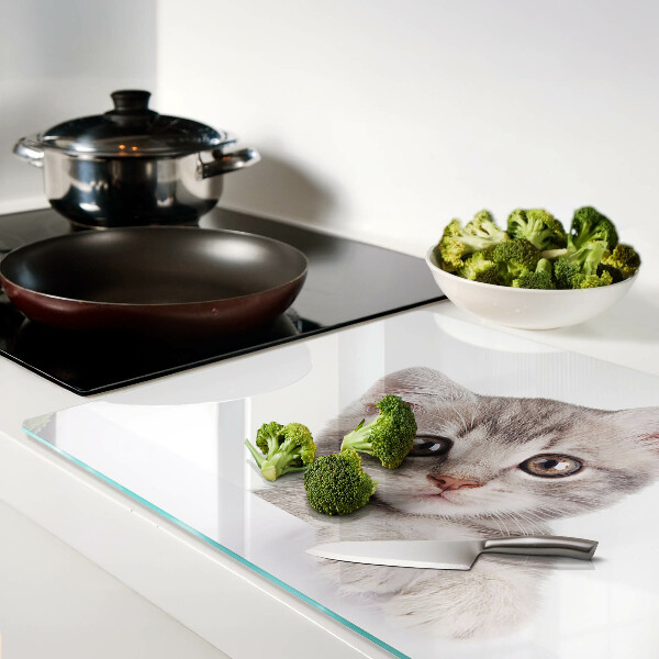 Glass chopping board Kitten with big eyes