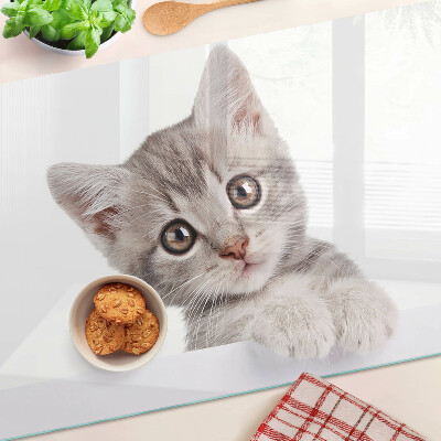 Glass chopping board Kitten with big eyes