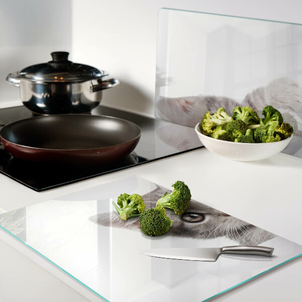 Glass chopping board Kitten with big eyes