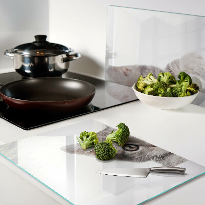 Glass chopping board Kitten with big eyes