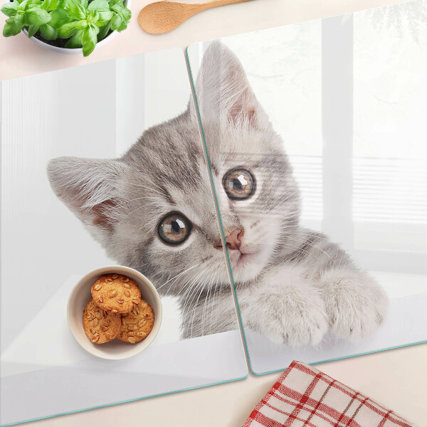Glass chopping board Kitten with big eyes
