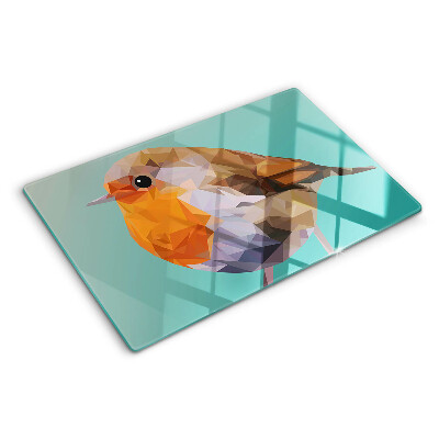 Glass cutting board Low poly bird