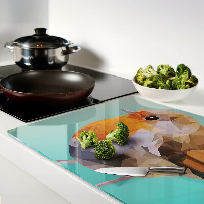 Glass cutting board Low poly bird