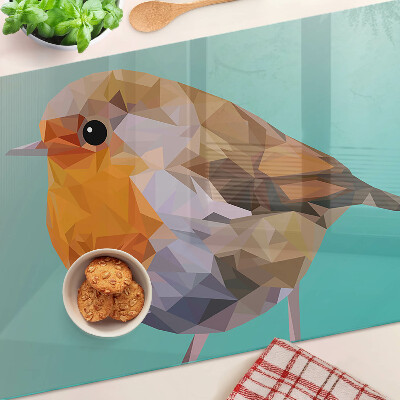 Glass cutting board Low poly bird