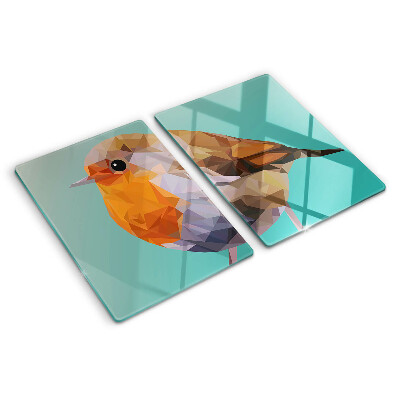 Glass cutting board Low poly bird