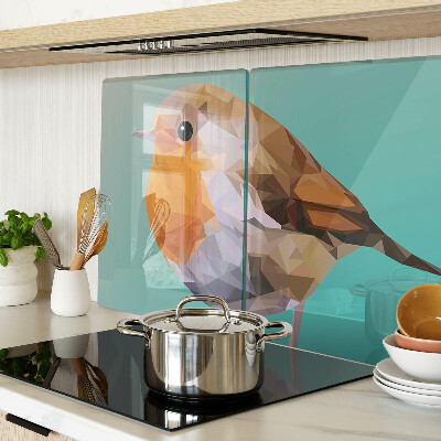 Glass cutting board Low poly bird
