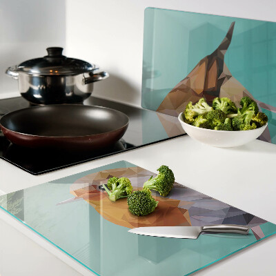 Glass cutting board Low poly bird